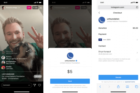 إنستاجرام تطلق ميزة لجمع التبرعات في البث المباشر