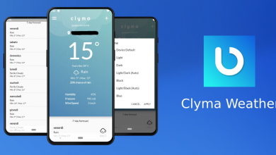 تطبيق الطقس Clyma Weather يظهر توقعات الطقس ببساطة ووضوح