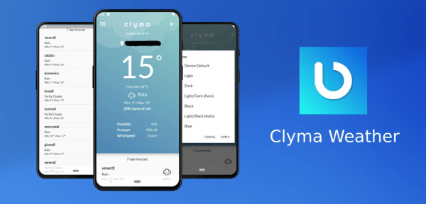 تطبيق الطقس Clyma Weather يظهر توقعات الطقس ببساطة ووضوح