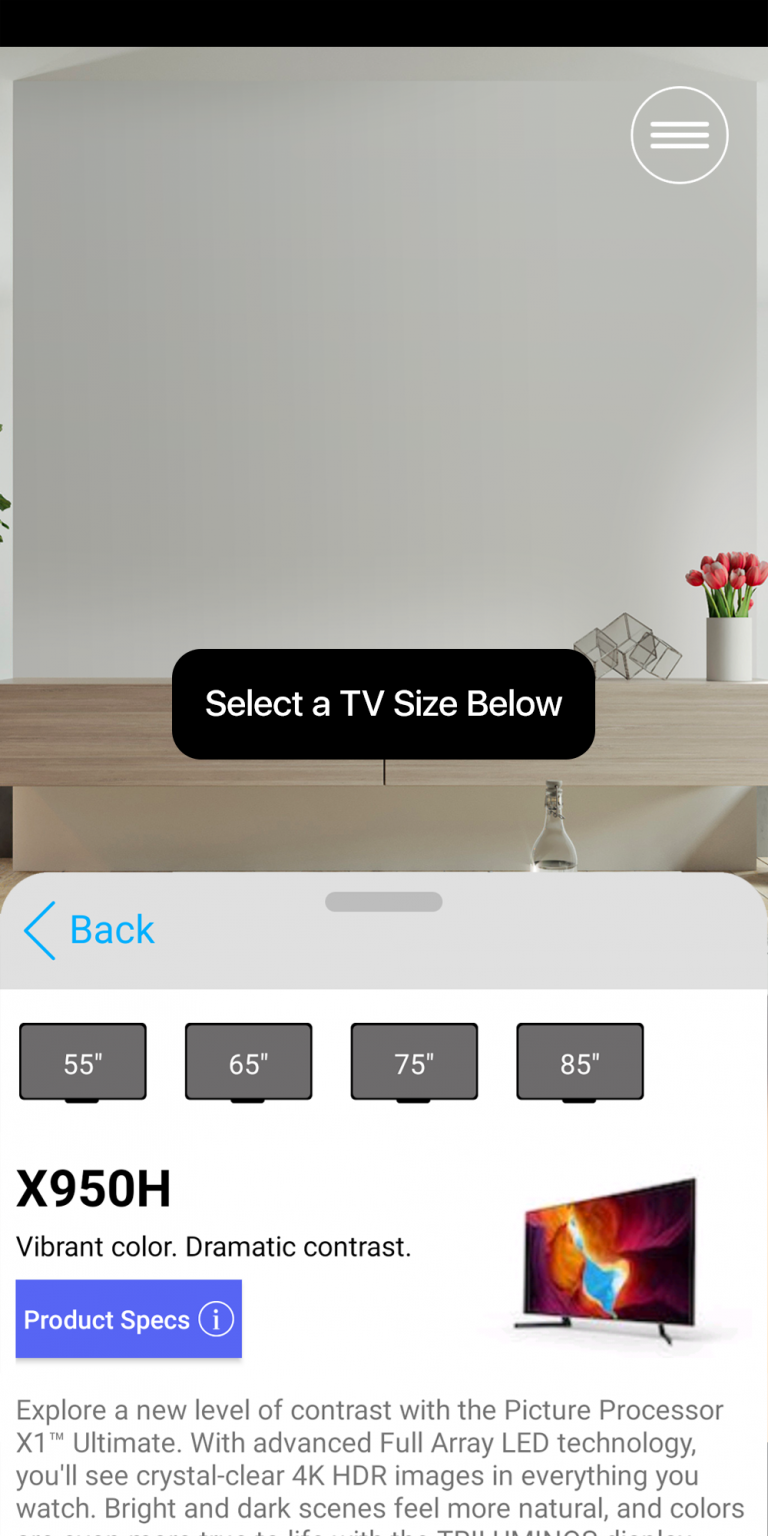 تطبيق Envision TV AR من سوني لعرض أجهزة تلفاز الشركة بالواقع المعزز