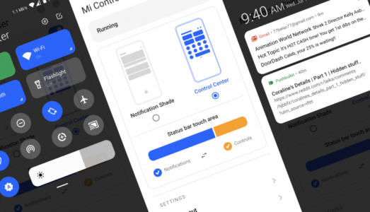 تطبيق Mi Control Center للحصول على تصميم IOS في لوحة الإعدادات السريعة على أندرويد