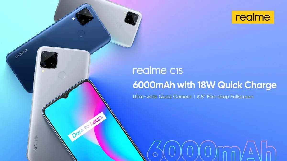 الكشف عن هاتف Realme C15 ببطارية بسعة 6000 ميلي أمبير