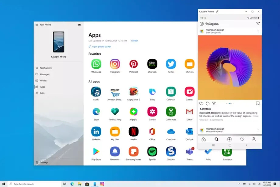 مايكروسوفت تدمج تطبيقات أندرويد في ويندوز 10 مع Your Phone